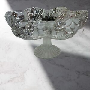 Vintage Mikasa Clear Glass Carmen Pedestal Bowl 10.5x6